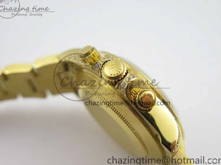 MiroTime 0306 Daytona 116589RBOW YG Rainbow Crystal BLF Best Edition Black Dial on YG Bracelet A SmoothTexture 3175